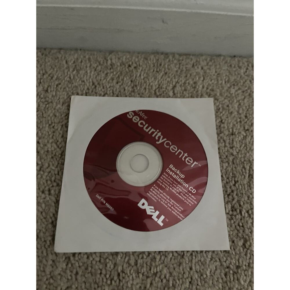 VNT Dell SecurityCenter Backup Installation CD ROM OEM DP/N 0TC400 Recovery Disc